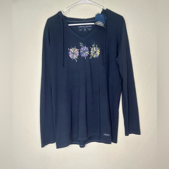 NWT Life Is Good Medium LongSleeve Hooded Top - Picture 1 of 11
